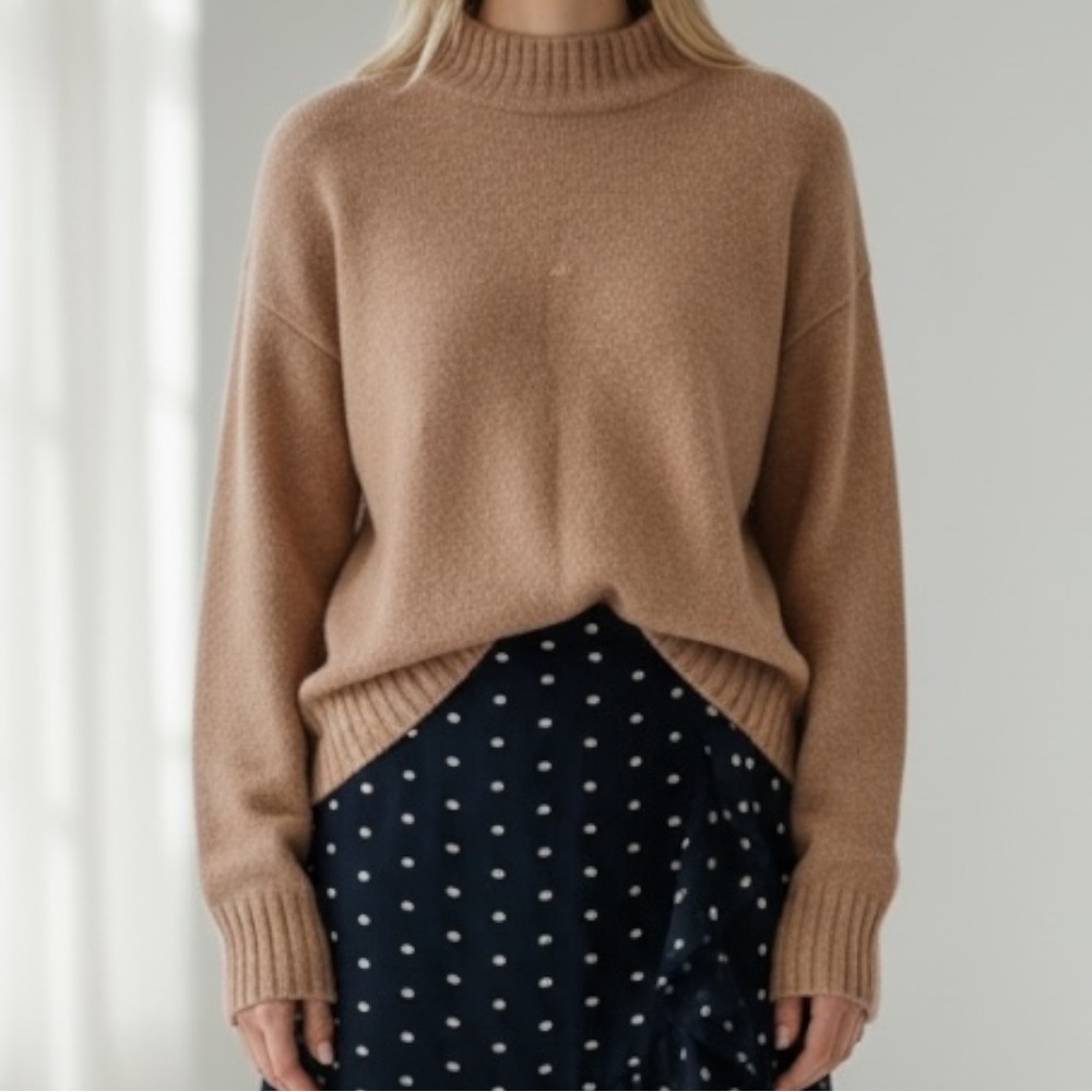Point Sur Wool Alpaca blend Mock Neck Pullover Sweater SZ L